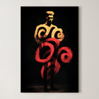 Crimson Coil – Surreal Expressionist Silhouette Abstract Wall Art 268