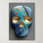 Teal Skull – Surreal Kintsugi Skull Wall Art 407