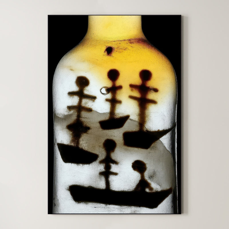 Ships in Glass – Surreal Pirate Bottle Narrative Wall Art 453 Main image