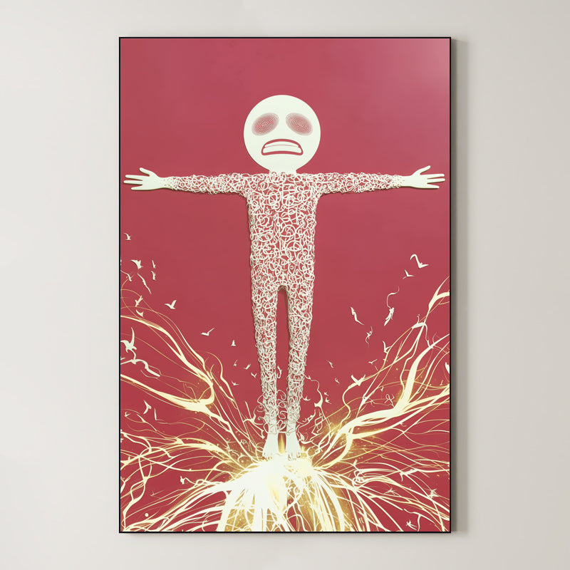 Luminous Unwinding – Surreal Graphic Spiral Figure Wall Art 481