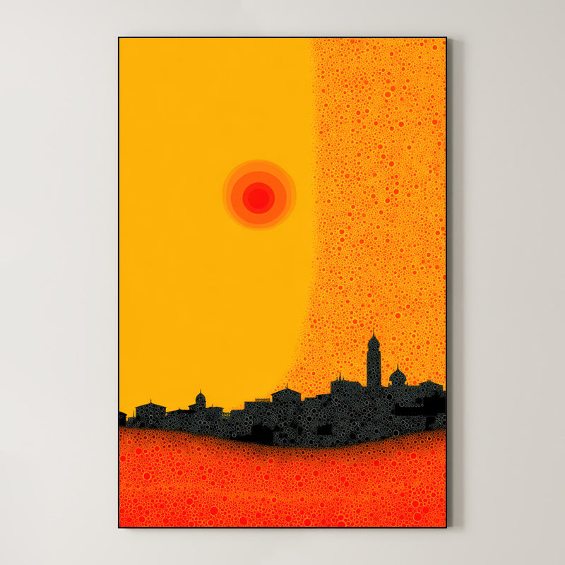 Heat Over the City – Surreal Graphic Cityscape Wall Art 435 Main image