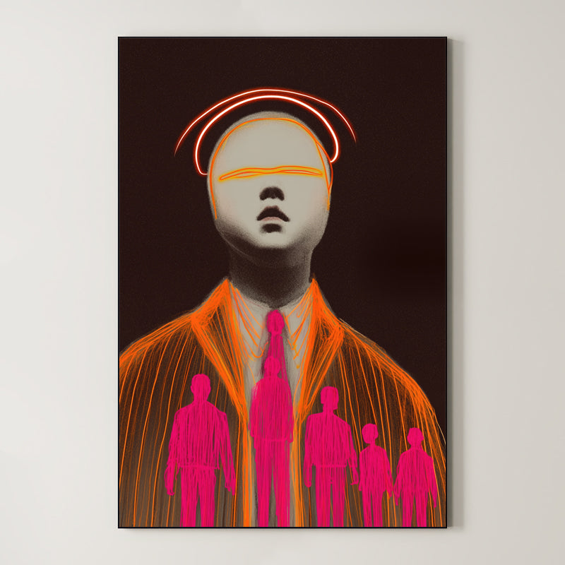 Inner Crowd – Surreal Conceptual Graphic Portrait Wall Art 177