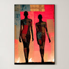 Modern Patchwork Silhouette – Surreal Textile Figure Wall Art 243
