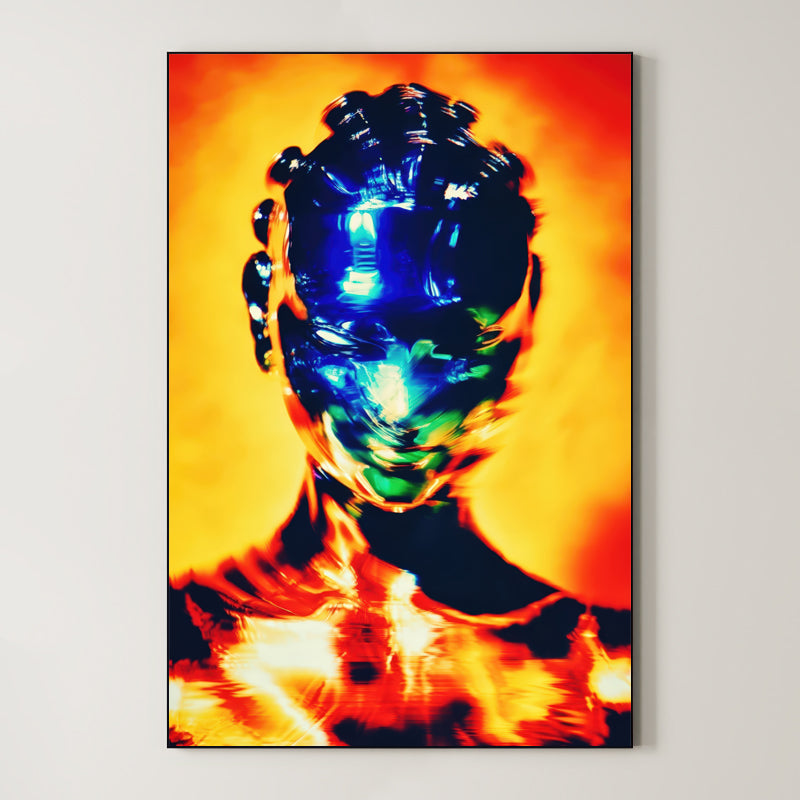 Modern Glitch Illustration – Surreal Digital Distortion Wall Art 213