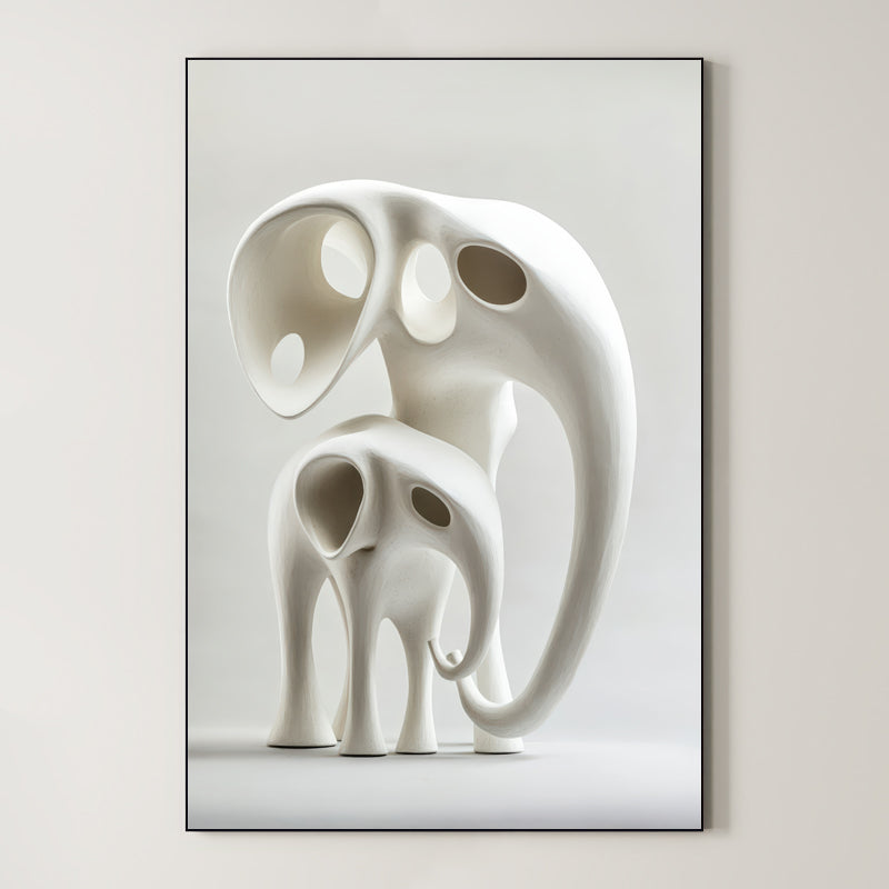 Ivory Echo – Surreal Minimalist Elephant Sculpture Wall Art 193 Main image