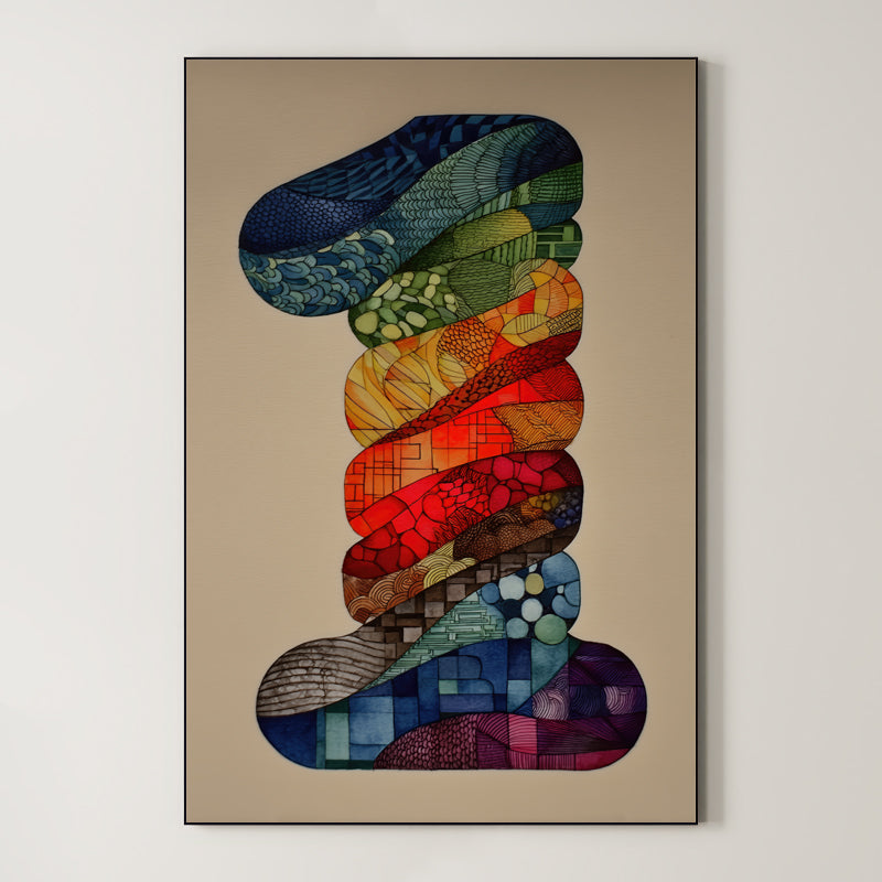 Mosaic Number One – Surreal Graphic Symbol Wall Art 247 Main image