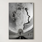 Winter Face Sky – Surreal Cloud Portrait Landscape Wall Art 447