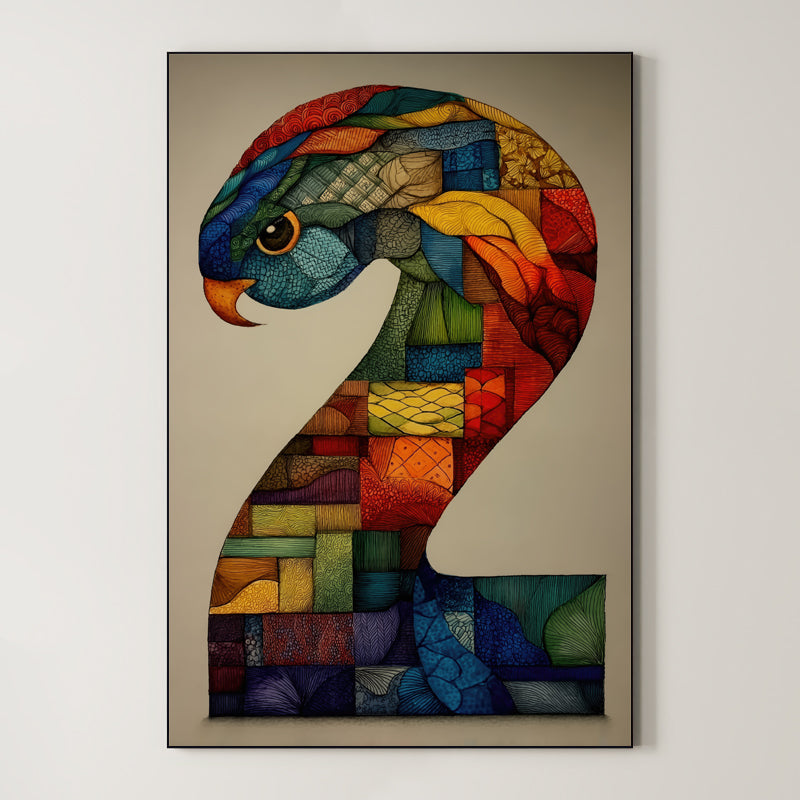 Mosaic Number Two – Surreal Graphic Symbol Wall Art 245 Main image