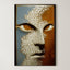 Stone Whisper – Surreal Dual-Tone Mask Wall Art 548