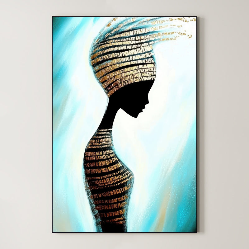 Scripted Soul – Surreal Gold Text Silhouette Wall Art 473 Main image