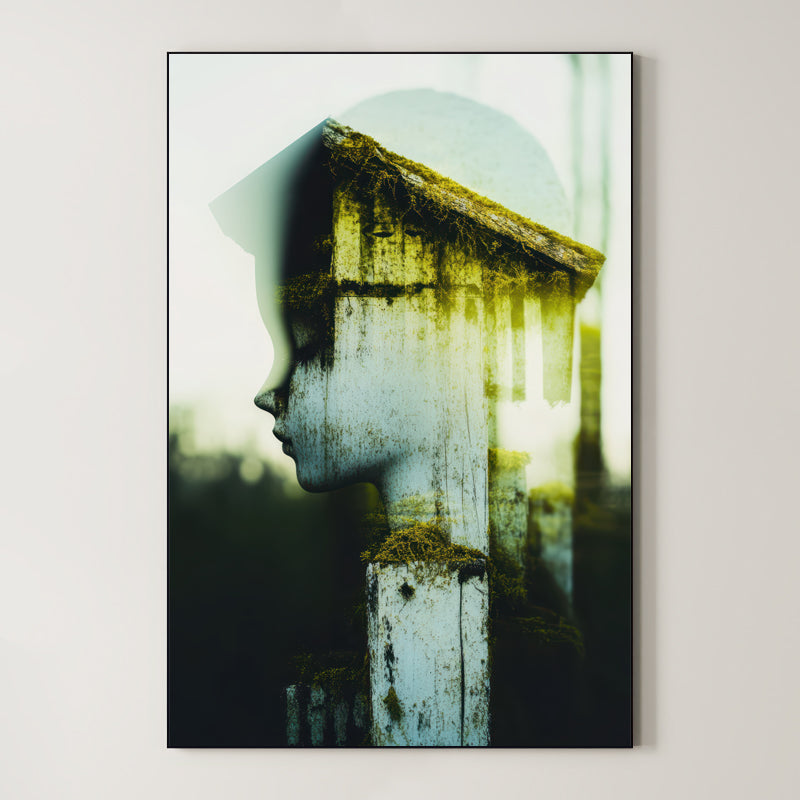 Moss and Memory – Surreal Nature Double Exposure Wall Art 580