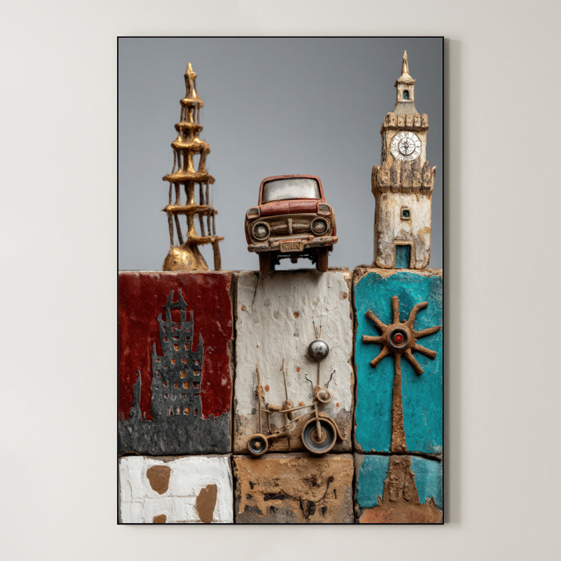 Industrial Mixed Media – Surreal Mechanical Collage Wall Art 369 Main image