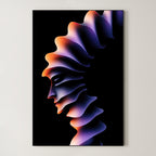Prism Pulse – Surreal Purple Orange Portrait Wall Art 523