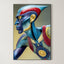 Cobalt Guardian – Surreal Heroic Armored Profile Wall Art 466