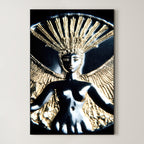 Radiant Wings – Surreal Gold Relief Figure Wall Art 584