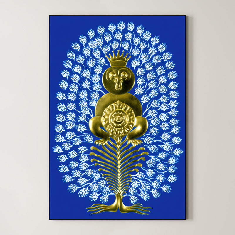 Gold Monkey King – Surreal Folk Art Decorative Wall Art 583 Main image