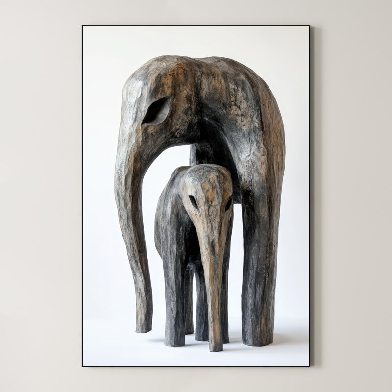 Protective Spirit – Surreal Textured Wildlife Sculpture Wall Art 194