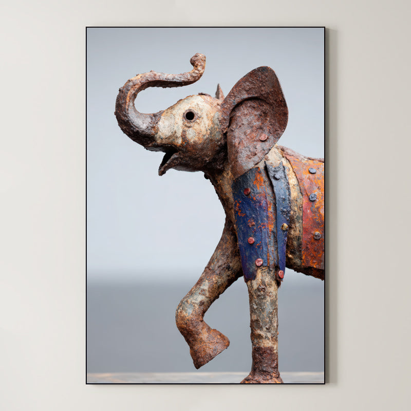 Weathered Elephant – Surreal Textured Wildlife Wall Art 366
