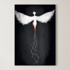 Etheric Descent – Surreal Winged Abstract Wall Art 599