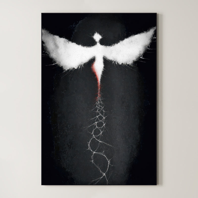 Etheric Descent – Surreal Winged Abstract Wall Art 599