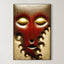 Crimson Silence – Surreal Textured Mask Wall Art 547