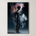 Neon Reverie – Surreal Atmospheric Gold Wire Wall Art 472