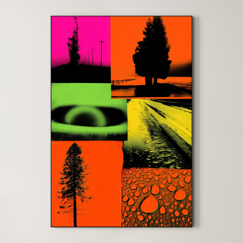 Graphic Nature Collage – Surreal Botanical Mixed Media Wall Art 360
