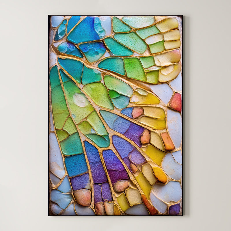 Prism Wing – Surreal Jewel-Tone Geometric Wall Art 554 Main image