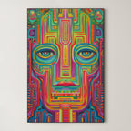 Folk Psychedelic Portrait – Surreal Folk Art Wall Art 126