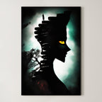 Midnight Ascent – Surreal Staircase Silhouette Wall Art 467
