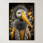 Amber Beak – Surreal Whimsical Bird Portrait Wall Art 264