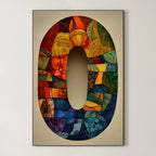 Mosaic Number Zero – Surreal Graphic Symbol Wall Art 251