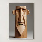 Wooden Face Sculpture – Surreal Sculptural Wall Art 101