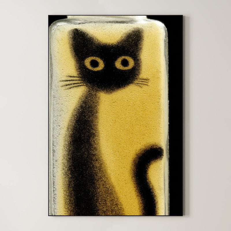 Cat in Amber – Surreal Whimsical Cat Portrait Wall Art 449 Main image