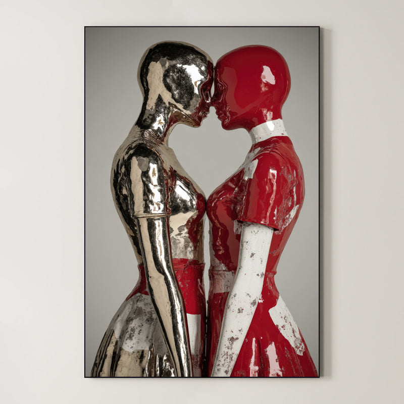 Sculptural Couple Art – Surreal Romantic Wall Art 096