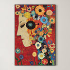 Petals in Pieces – Surreal Floral Mosaic Portrait Wall Art 479