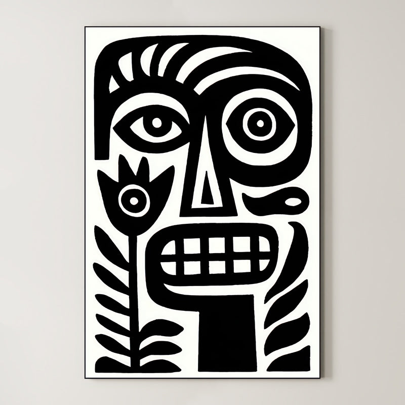 Plant Face Folk – Surreal Primitive Folk Print Wall Art 437 Main image