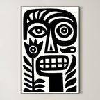 Plant Face Folk – Surreal Primitive Folk Print Wall Art 437