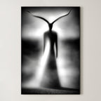 Night Presence – Surreal Monochromatic Figure Wall Art 545