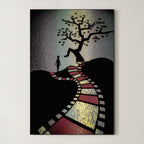 Starlit Passage – Surreal Stipple Landscape Wall Art 591