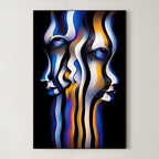 Divergent Vision – Surreal Blue Orange Portrait Wall Art 528