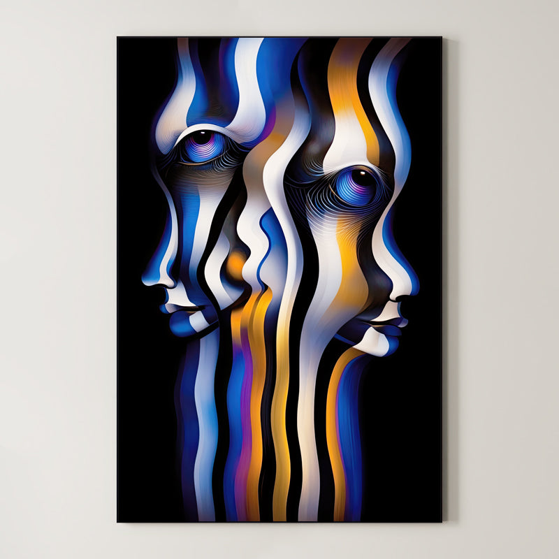 Divergent Vision – Surreal Blue Orange Portrait Wall Art 528