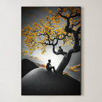 Golden Reflection – Surreal Landscape Tree Wall Art 542