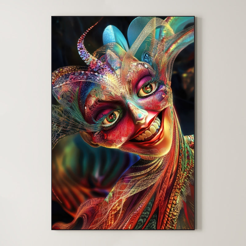 Contemporary Masquerade – Surreal Masked Figure Wall Art 347 Main image