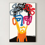 Minimalist Crayon Portrait – Surreal Minimalist Crayon Figure Wall Art 254
