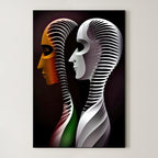 Synchronized Soul – Surreal Bronze Dual Portrait Wall Art 529