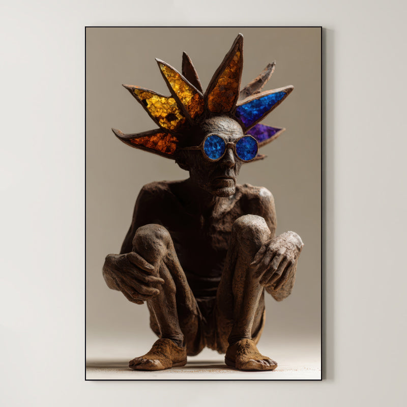 Surreal Folk Figure – Surreal Folk Art Wall Art 093