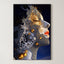 Gilded Porosity – Surreal Honeycomb Gold Abstract Portrait Wall Art 329