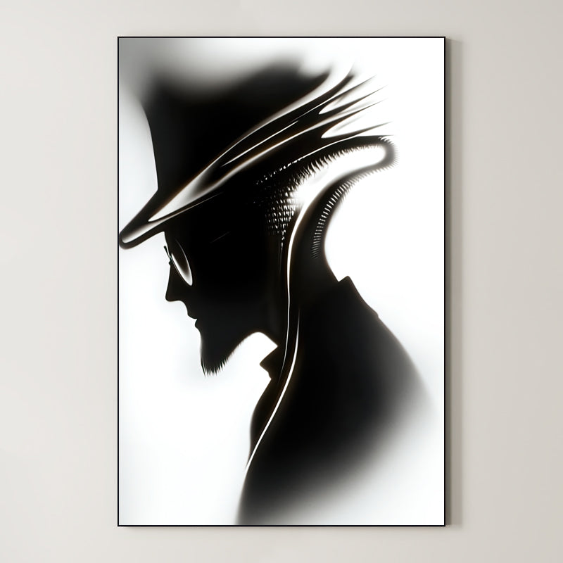 Noir Elegance – Surreal Futuristic Gentleman Wall Art 516 Main image