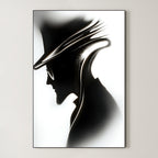 Noir Elegance – Surreal Futuristic Gentleman Wall Art 516